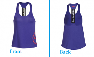 Zumba racerback amethyst top back and front