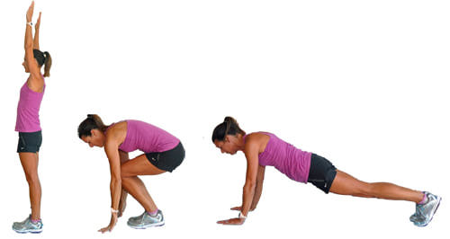 How to do a burpee.[Source: exercise.about.com]