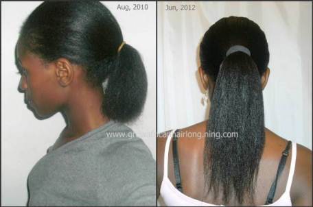 Joanne's ponytail comparison (Grow African hair  long)